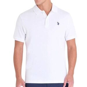 U.S. Polo Assn. Polo Shirt Mens XL White Luxury Feel Cotton Short Sleeve Logo